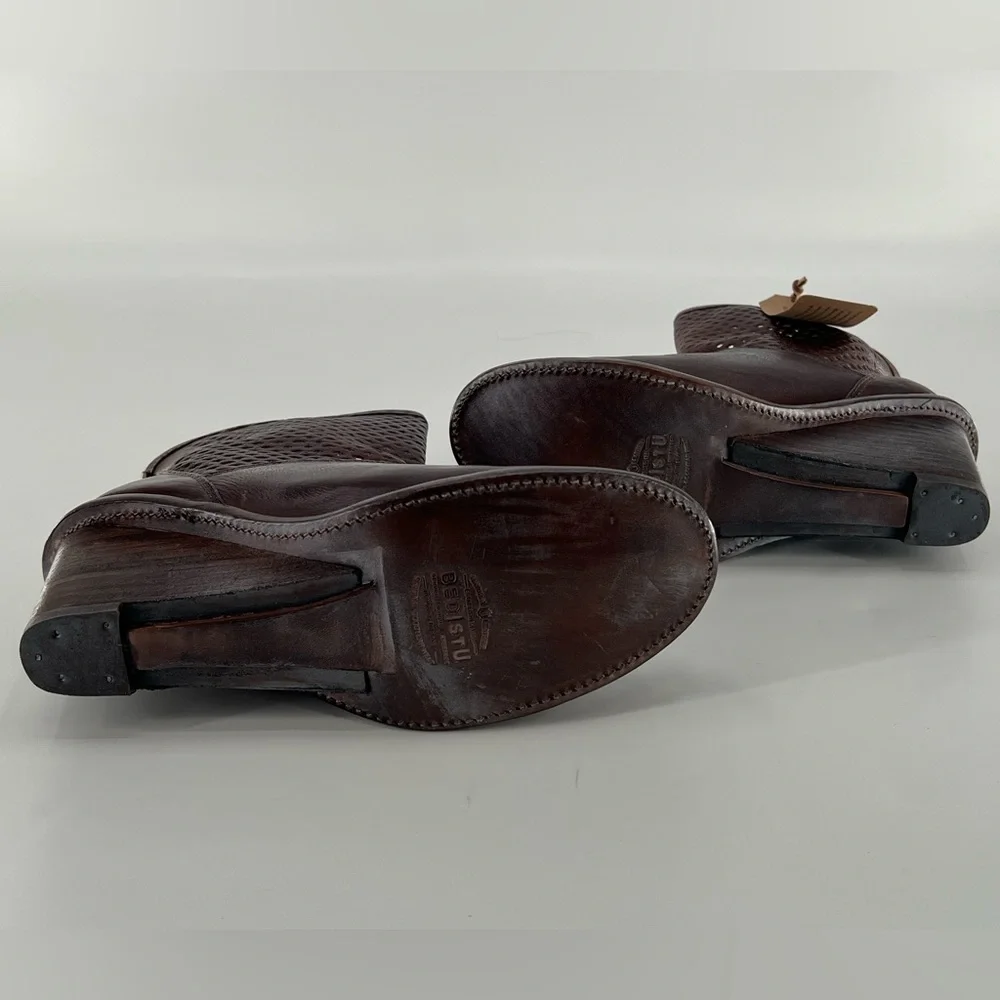 Bed‎ Stu Duchess Teak Rustic Perforated Boho SlouchyWedge Boots 9.5